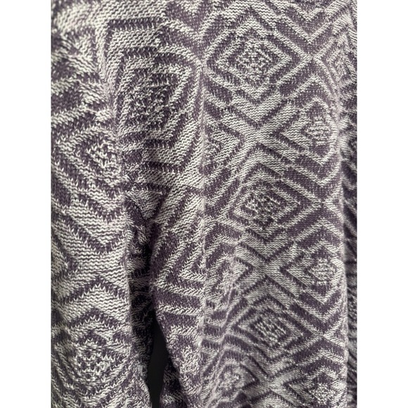 VTG Crew Cotton Fair Isle Purple White Crew Sweater M - Picture 9 of 9